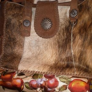 DELILA LEATHER AND COWHIDE PURSE